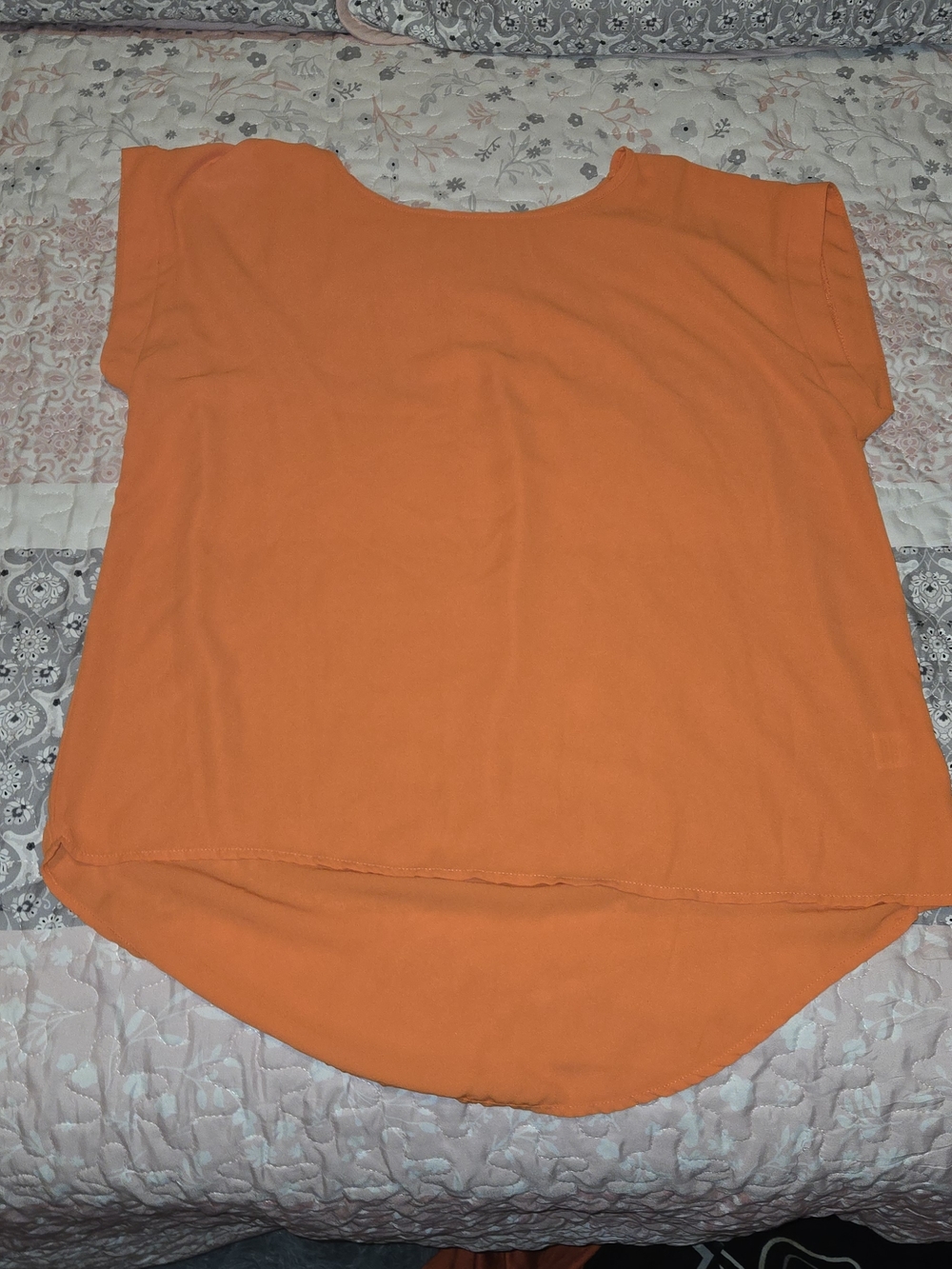 Tacera Women's Orange Scoop Neck Short Sleeve Top